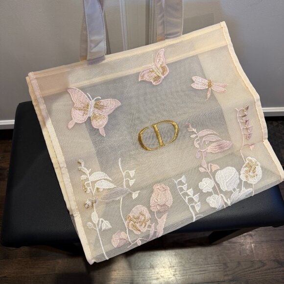 Christian Dior Beauty Butterflies parfums Makeup VIP Gift Mesh Large Tote Bag ⭐ - Picture 4 of 4